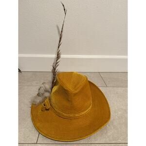 Vintage Adolf New York Paris Feather Corduroy Hat